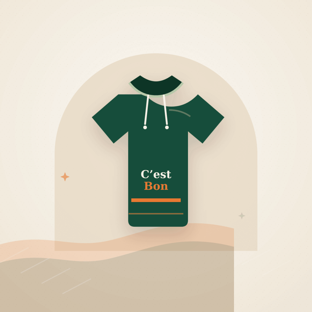 C’est Bon Everyday Hoodie demo product illustration