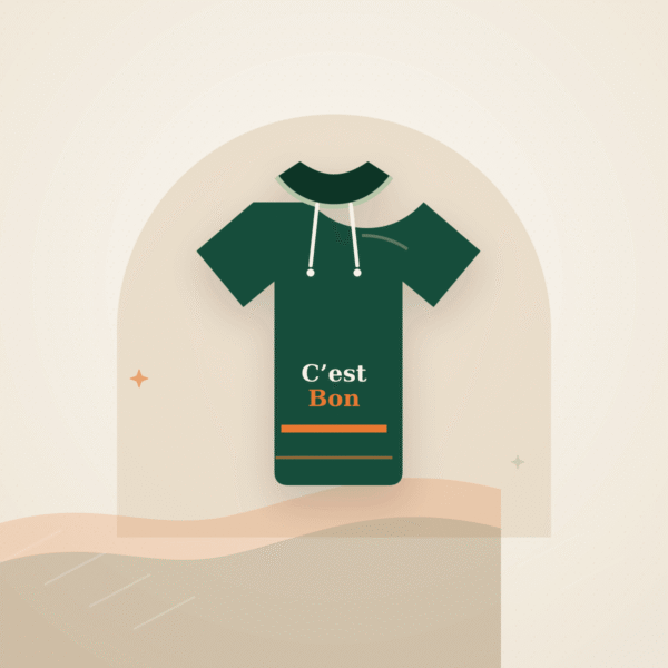 C’est Bon Everyday Hoodie demo product illustration